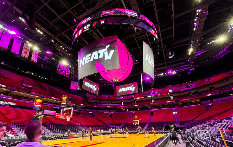 custom LED centerhung for Miami Heat