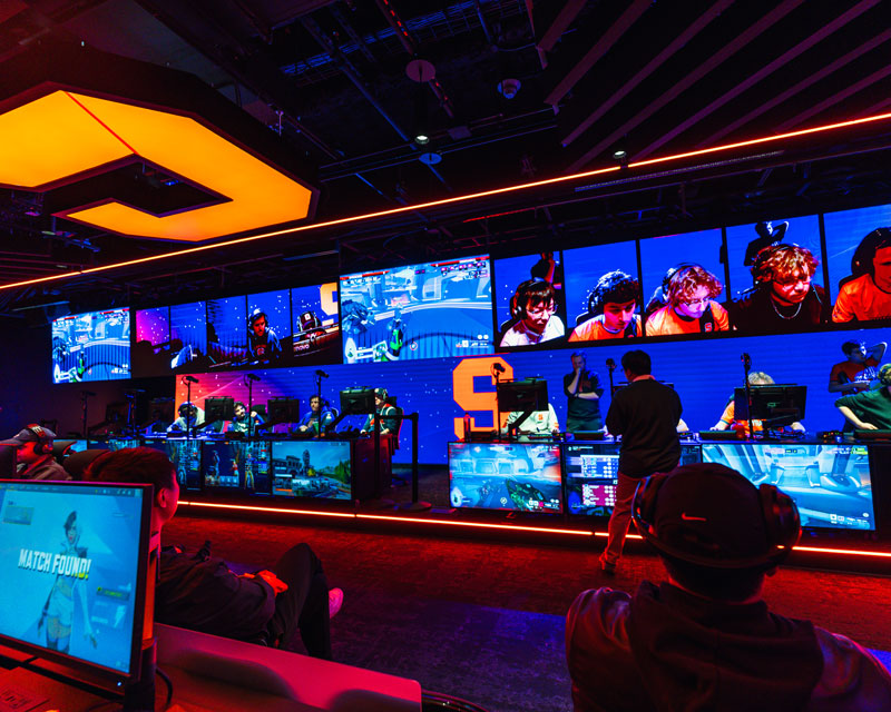 syracuse esports lounge LED displays