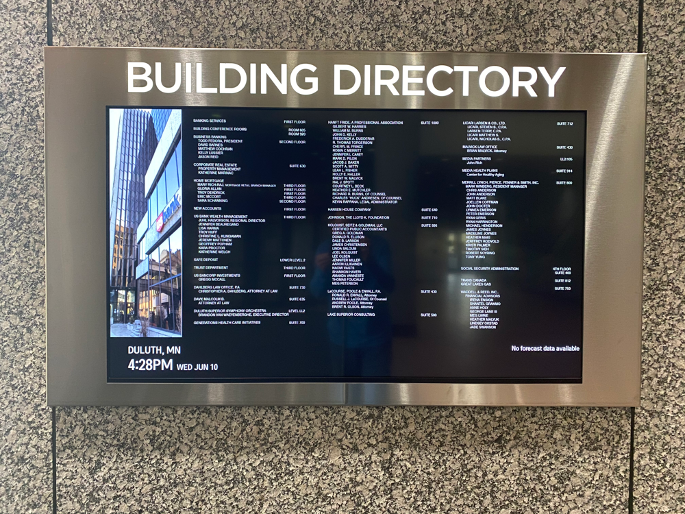 The Impact of Wayfinding Displays in Corporate Facilities