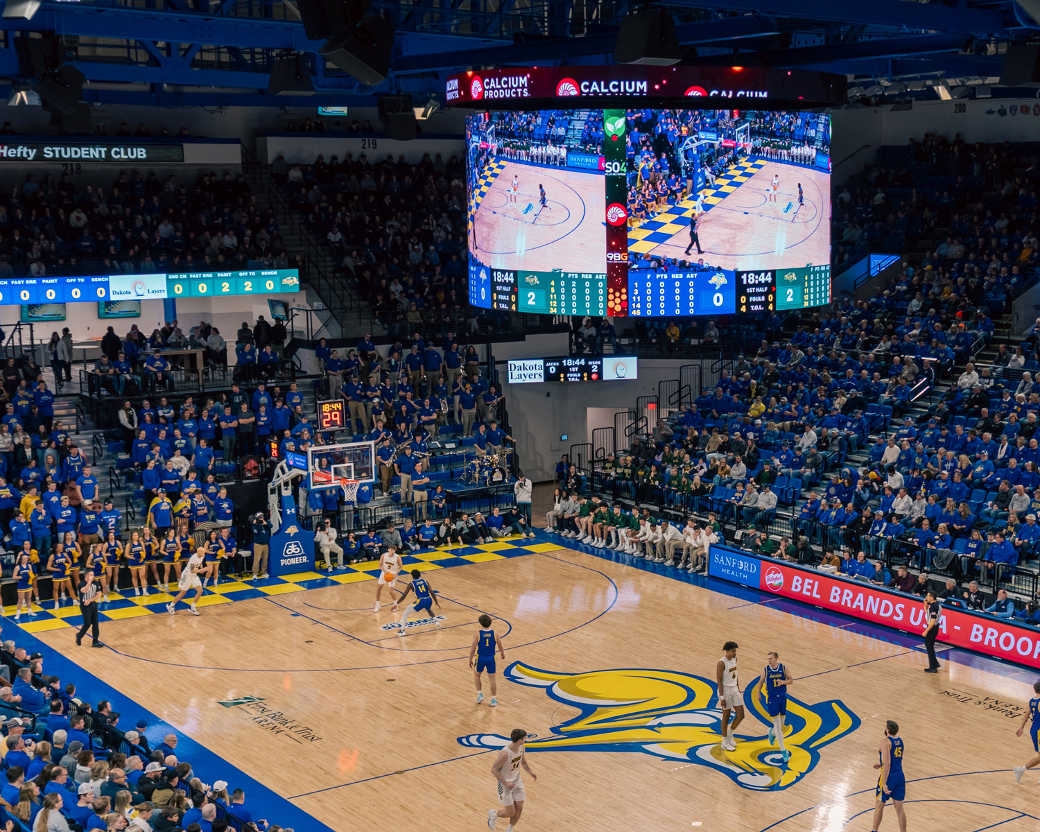 centerhung video display in SDSU arena