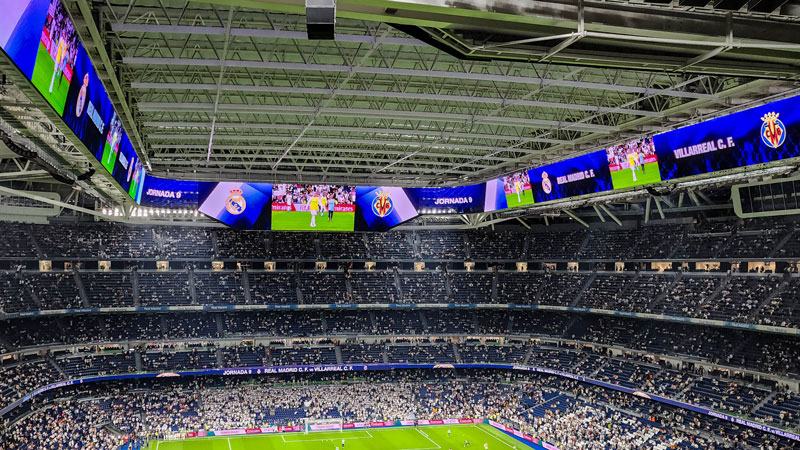 main video and LED ribbons in Real Madrid stadium