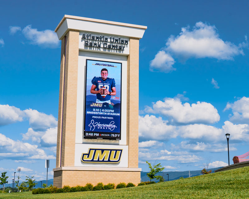 large LED marquee at JMU